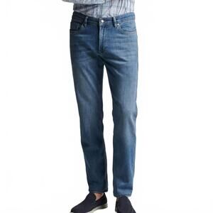NEW PETER MILLAR cc vintage washed 5-pocket jeans - 32" in denim blue